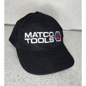 Vtg MATCO Tools Service Trust Results Black Adjustable Strap Back Hat Cap Adults
